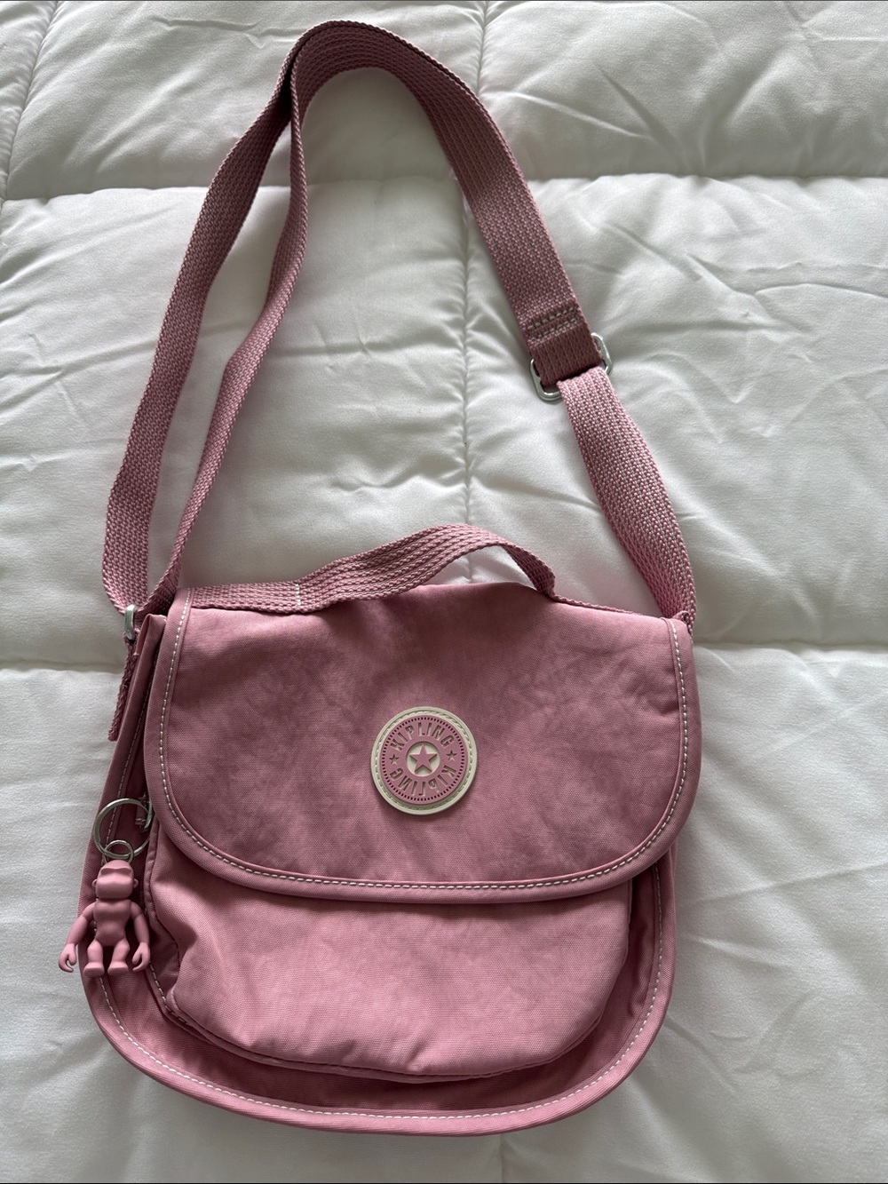 Kipling Dusty Rose Crossbody Bag with Key Charm
